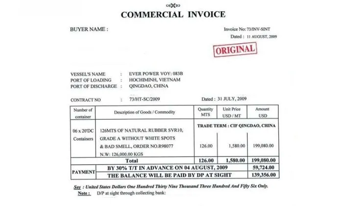 Commercial Invoice là gì