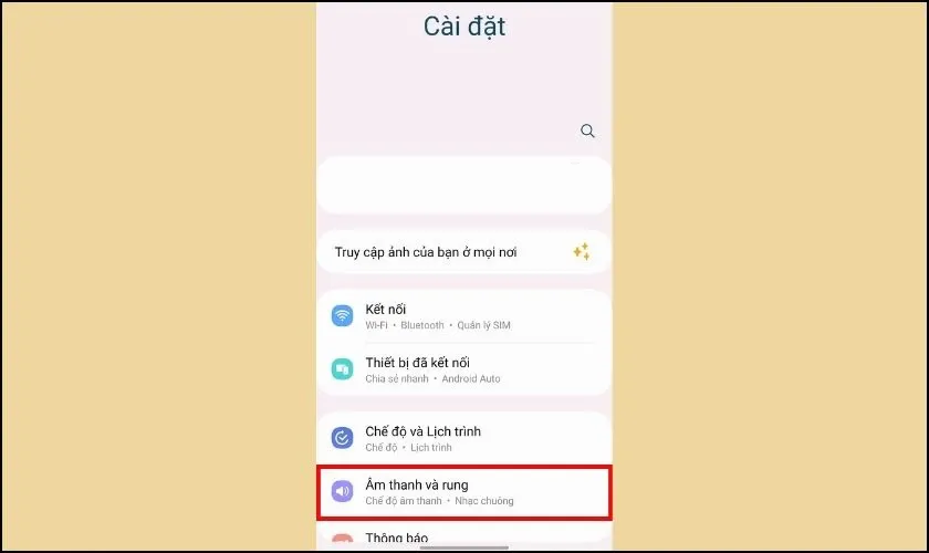 Kiểm tra cài đặt âm thanh điện thoại Samsung