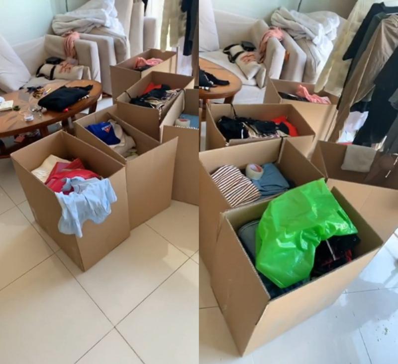 Hinh anh xe tai chuyen dung cho dich vu chuyen nha dang duoc boc do do dac