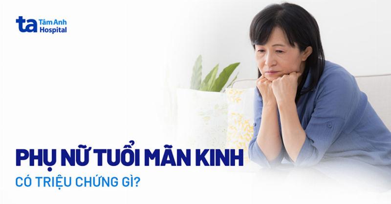 Hình ảnh minh họa các dấu hiệu thường gặp của phụ nữ sắp hết kinh nguyệt như bốc hỏa, khó ngủ, thay đổi tâm trạng