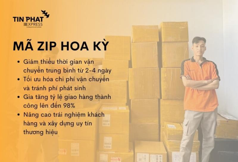 Hinh anh mot goi hang duoc dan nhan voi ma zip Alaska Hoa Ky chuan bi cho van chuyen