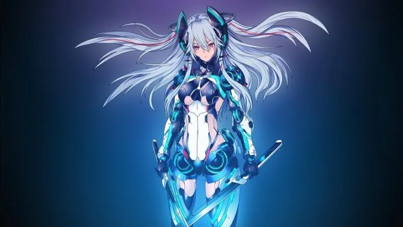 Hình ảnh anime girl lạnh lùng, tóc tím