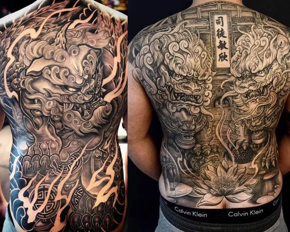 Hình xăm kỳ lân kín lưng