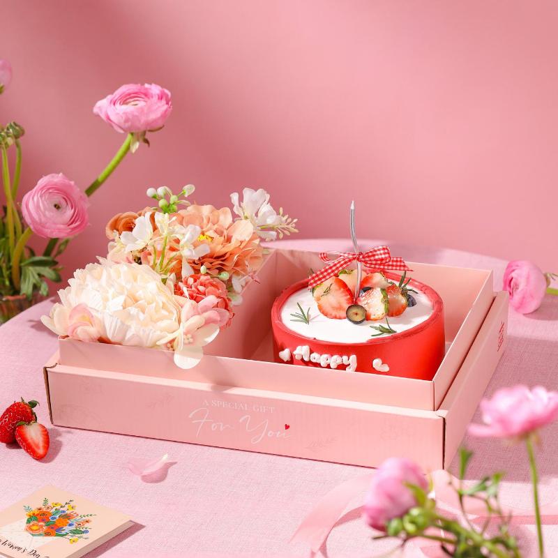 Một bó hoa hồng 8/3 đỏ thắm được gói giấy sang trọng cùng nơ ruy băng lụa mềm mại