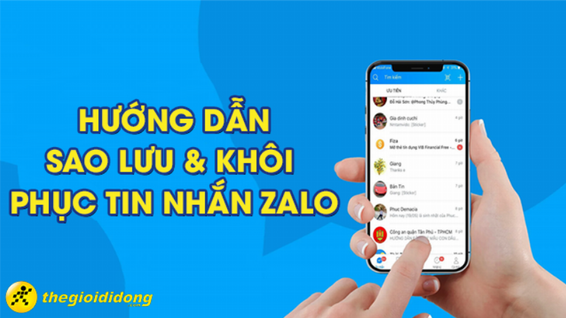 Menu cài đặt Sao lưu và Khôi phục tin nhắn Zalo trên điện thoại