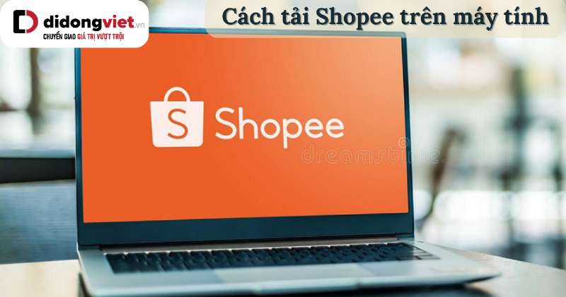 Ứng dụng Shopee chạy trên phần mềm giả lập Android trên máy tính, hiển thị giao diện mua sắm di động.