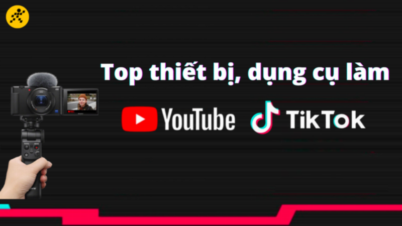 Người sáng tạo nội dung YouTube đang quay video hoặc chỉnh sửa video trên máy tính chuyên nghiệp